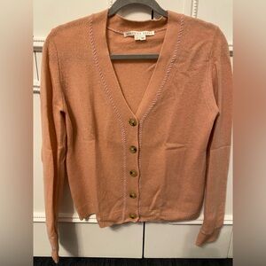 Veronica Beard rose pink cardigan. Size small. 100% cashmere.